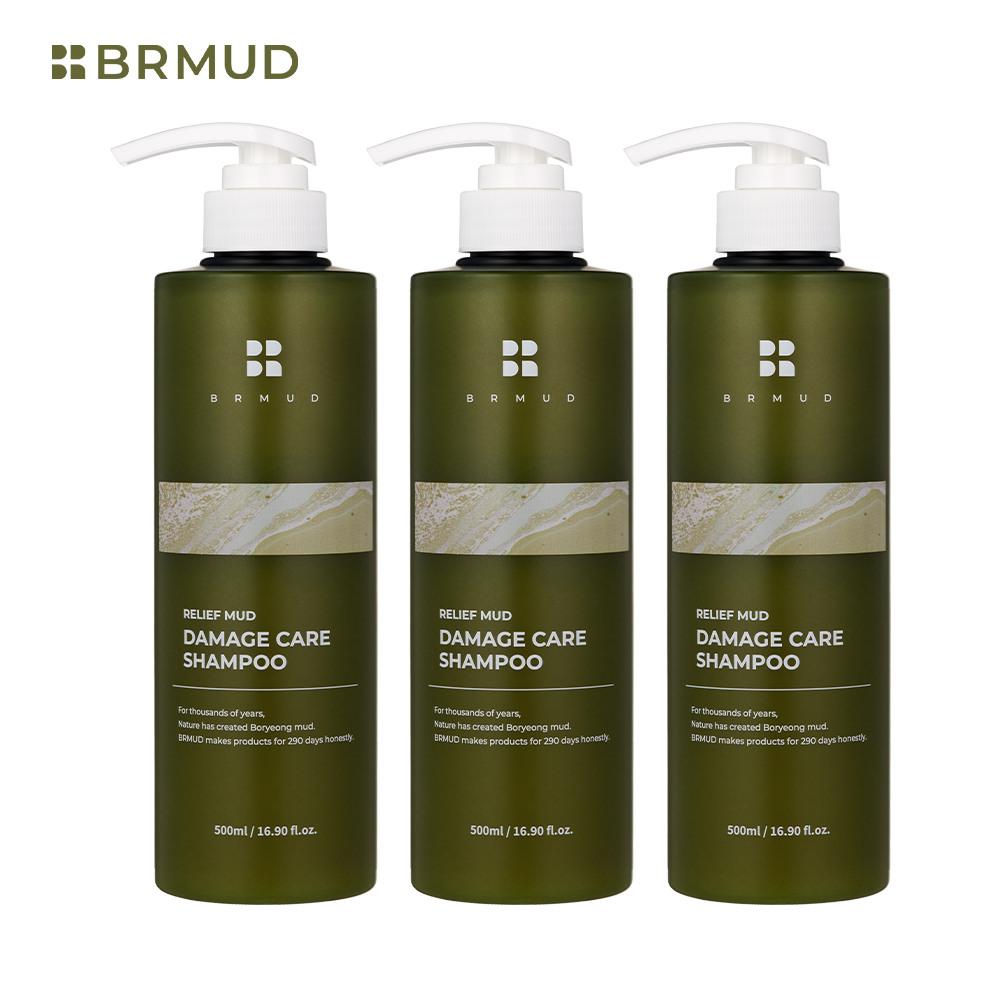 BRMUD Relief Mud Damage Care Shampoo 500ml x 3
