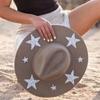 Sparkling Rhinestones Star Western Hat For Women Oversized Comfortable Hat Headpiece All Weather Stylish Headwear