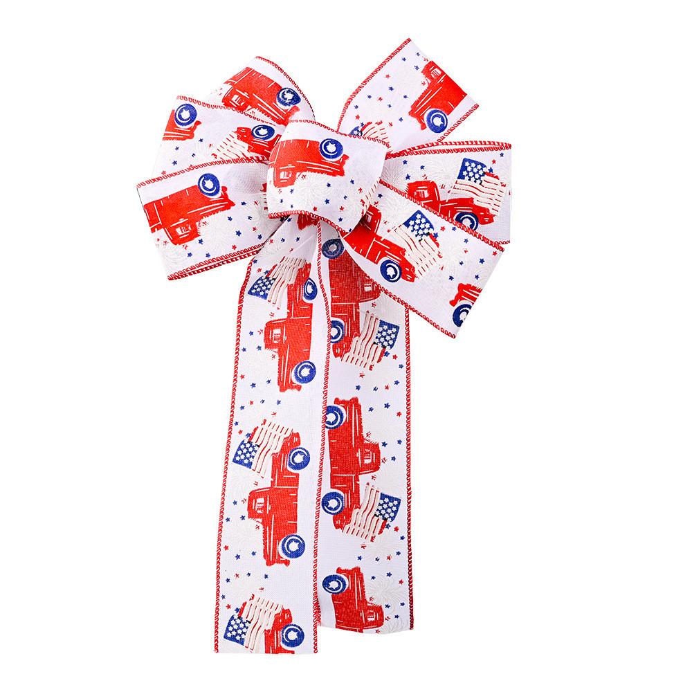 

Праздничные банты из лент ко Дню независимости со звездными узорами для летних торжеств Independence Bow Car