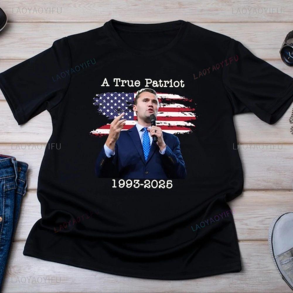 

Чарли Кирк Спасибо за вашу память 1993-2025 Графические футболки Женская Мужская Высококачественная хлопковая футболка Классические топы с круглым вырезом Футболка 4XL