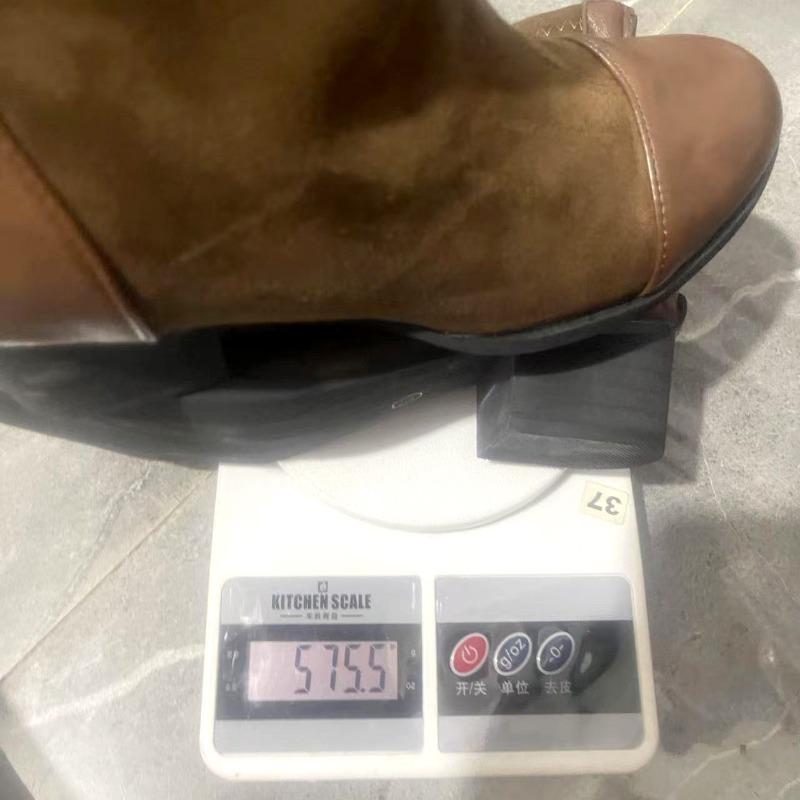 European and American Fashion British Style Short Martin Boots Women's Autumn New Large Size Round Head Rear Zipper Thick Heel Fashion Boots