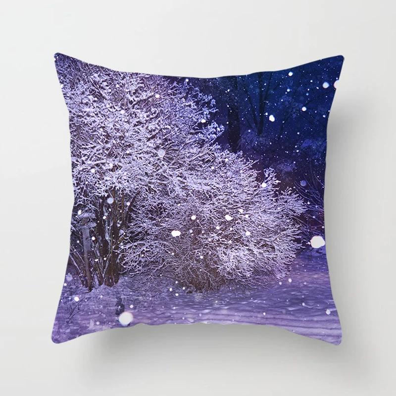Home Decor Winter Scenes Pillow Covers for Cozy Decor Pattern Cushion Cover Suitable for Sofa Bedroom Car Pillow Cover