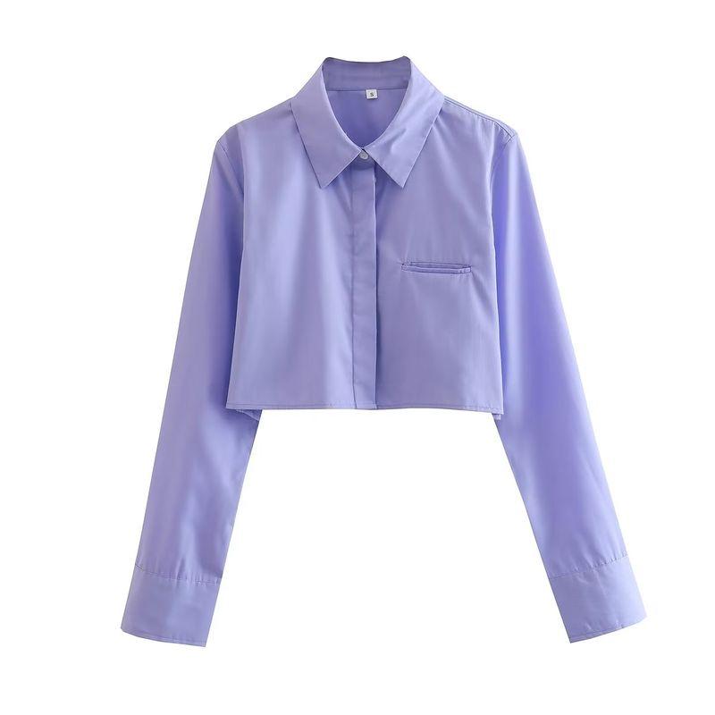 Kaslead Fashion Wind Short Lapels Long Sleeves Poplin