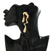 Boucles d'oreilles irrégulières liquides pour femmes, boucles d'oreilles pendantes en métal à géométrie exagérée, bijoux de créateur, accessoires de fête pour femmes, cadeaux