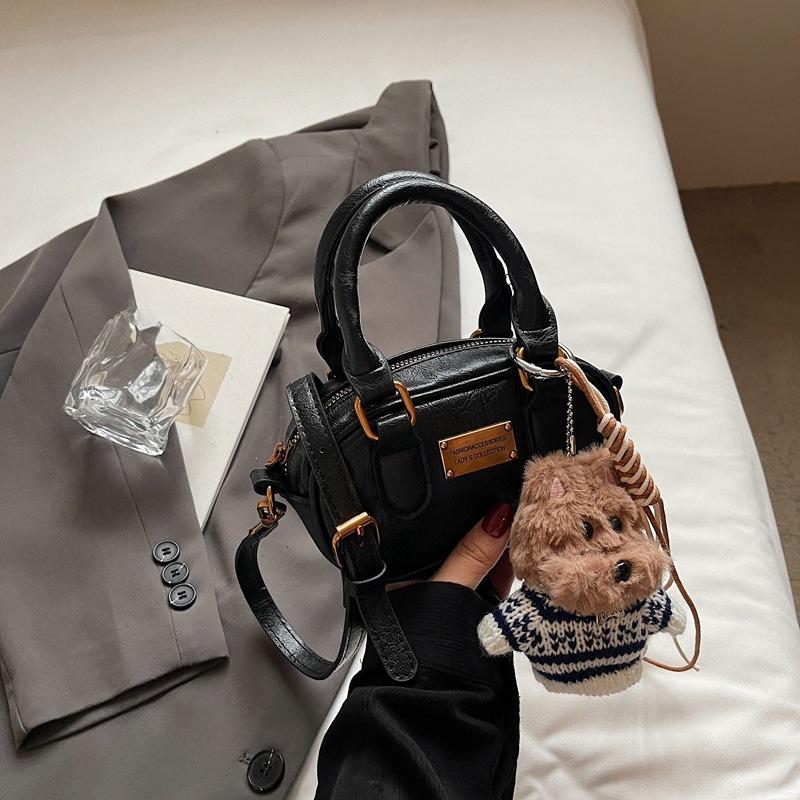 Retro Hand-held Small Bag, Winter Commuting Boston Bag, Stylish Single-shoulder Crossbody Bag