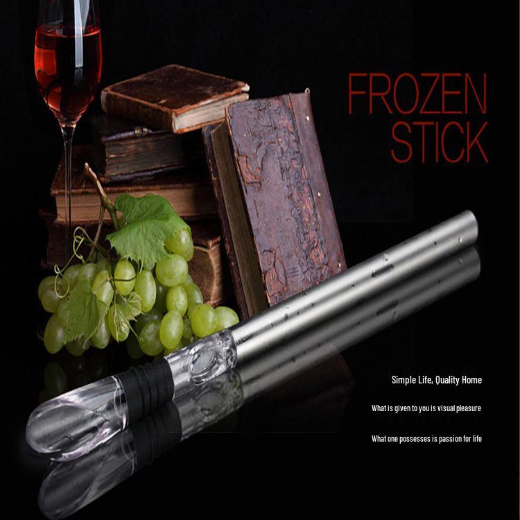 Stainless Steel Wine Cooler and Decanter with Pourer and Ice Stick for Bars and KTV.