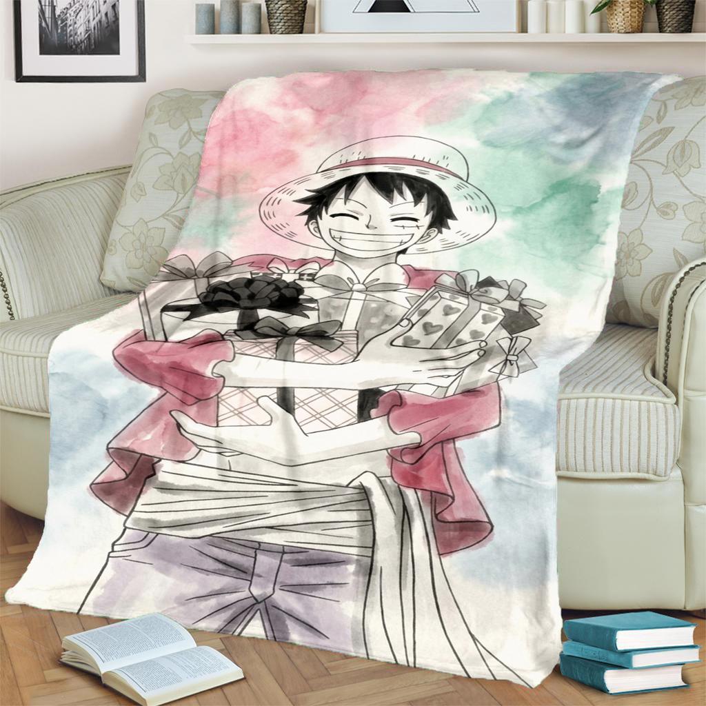 "ONE PIECE" Themed Flannel Blanket Comfortable Warm for Sofa, Bed, Chair, Picnic and Travel