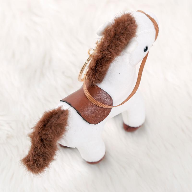 Niedliches Reins Pferd Mini Anhänger Schlüsselanhänger Plüschtier Kawaii Lebensechtes Tier Simulation Stoffpuppe Taschenanhänger Freund Kind Geschenk