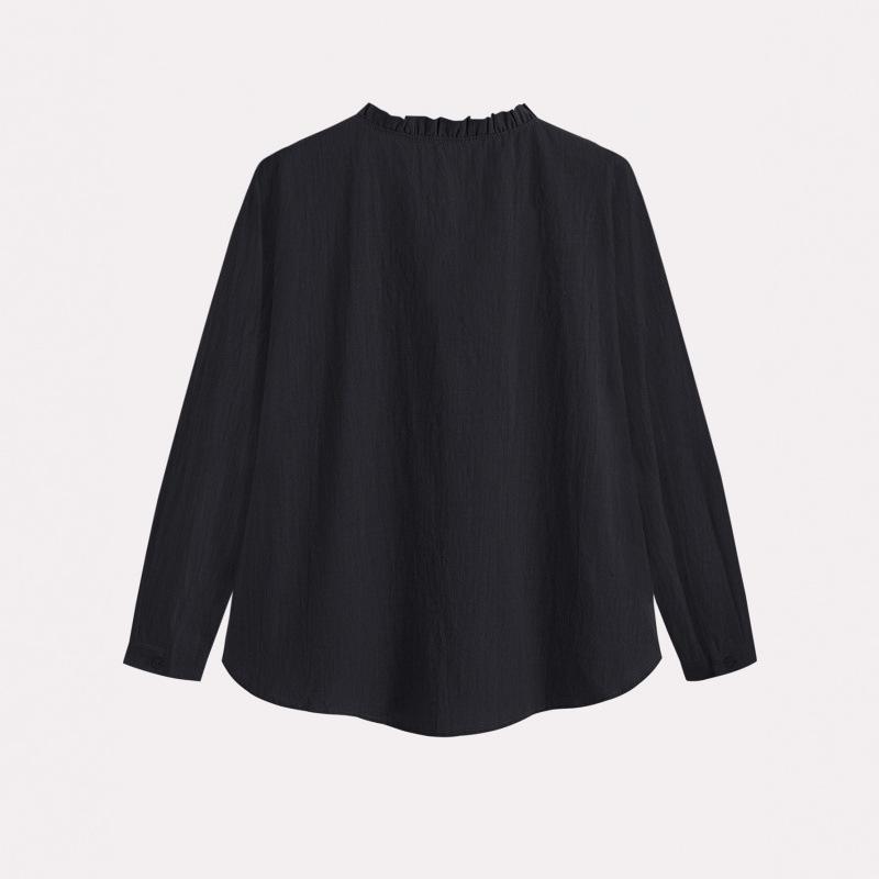 2025 Women's Elegant Pure Cotton Long-Sleeved Button-Up Top