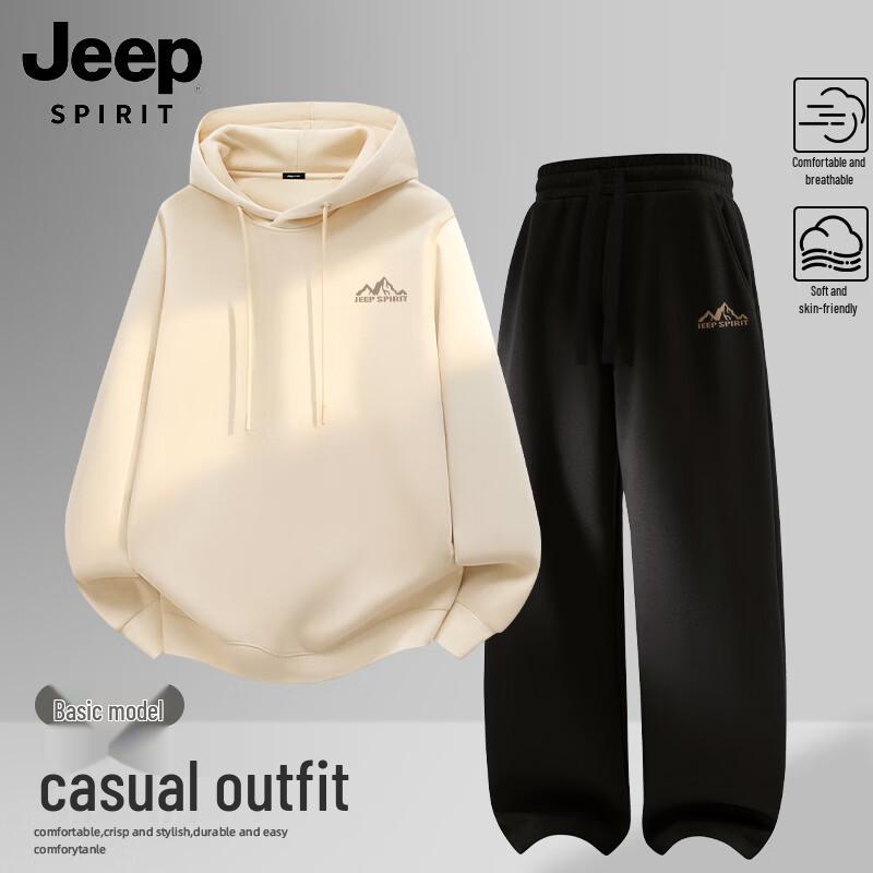 Мужской комплект: свободная толстовка с принтом и брюки JEEP SPIRIT 2XL