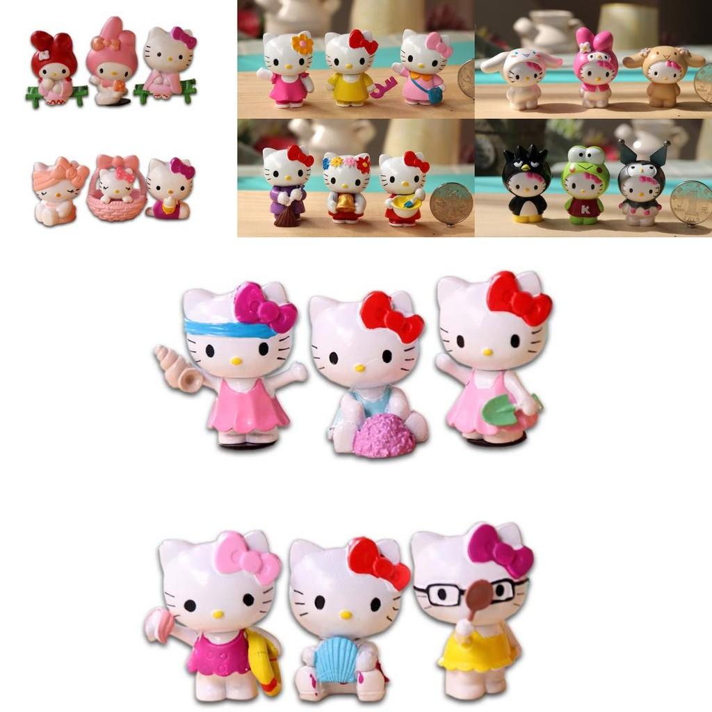 Adorable 6pcs Hello Kitty Kuromi Sanrio Cute Dolls Accessories For Collectors