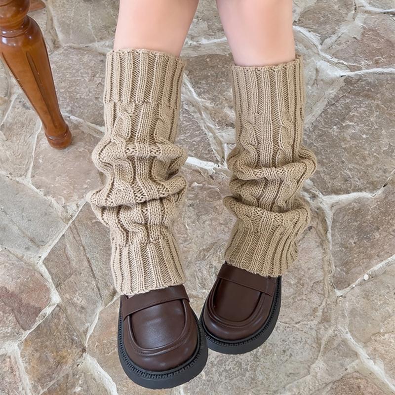 Fashion Knit Leg Warmers for Little Girls Slouchy Socks for Dress Toddler Winter Cable Knit Socks Thicken Warm Leggings