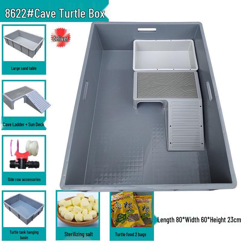 Large Plastic Turtle Tank with Sunning Platform and Breeding Box