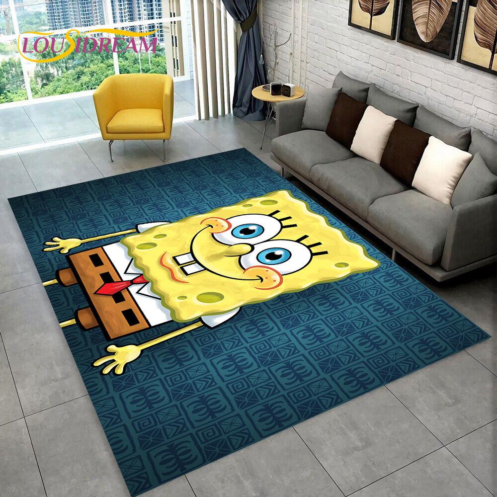 Cartoon S-SpongeBob Area Rug,Carpet Rug for Home Living Room Children Bedroom Sofa Doormat Decor,kids Play Non-slip Floor Mat