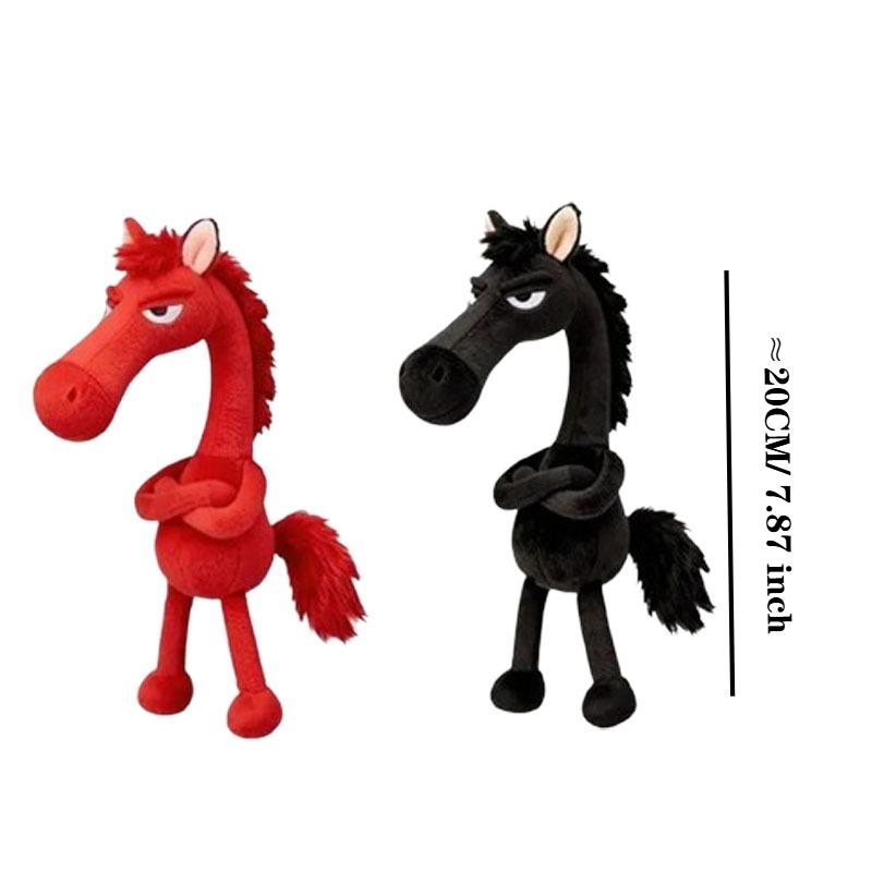 1-10PCS 2026 Year of The Horse Plush Toy Black Pony Mascot Creative Cute Doll Keychain Bag Charm Ornament