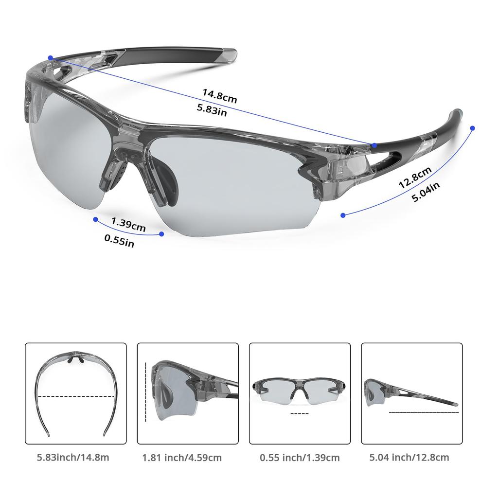 BEACOOL Sports Sunglasses with Polarized Lenses for and TR90 TAC UV400 Sun Protection for Men and Unisex Sunglasses for Safety and Clear Baseball,