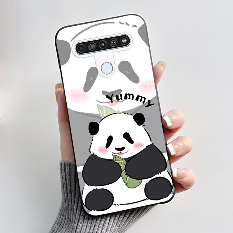 Cute Case For LG Q61 Capa For LG K61 Coque For LG Q70 Fundas Printing Shell Protective Cover Soft Silicone Cartoon Black Casing