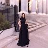 Spot spring and summer solid color sleeveless dress temperament sleeveless round neck slim-fitting elegant long dress