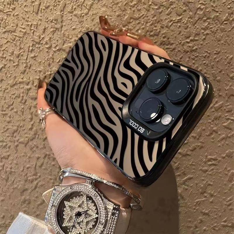 Zebra Stripe Phone Case: Compatible with Apple iPhone 14 Pro, 15 Pro Max, and 16 Pro. High-end design for a unique personality, fits 17.