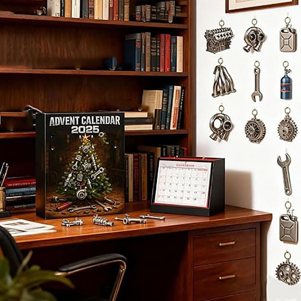 Advent Calendar: Christmas Garage For Car Fans, 24 Day Car Parts And Tools, And Holiday Gifts For Car Lovers
