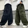 Jungen Hosen für Frühling und Herbst 2026 neuer Stil, lockere Passform, Jungen Frühling, Kinder gerade geschnittene Arbeitshosen, gut aussehend