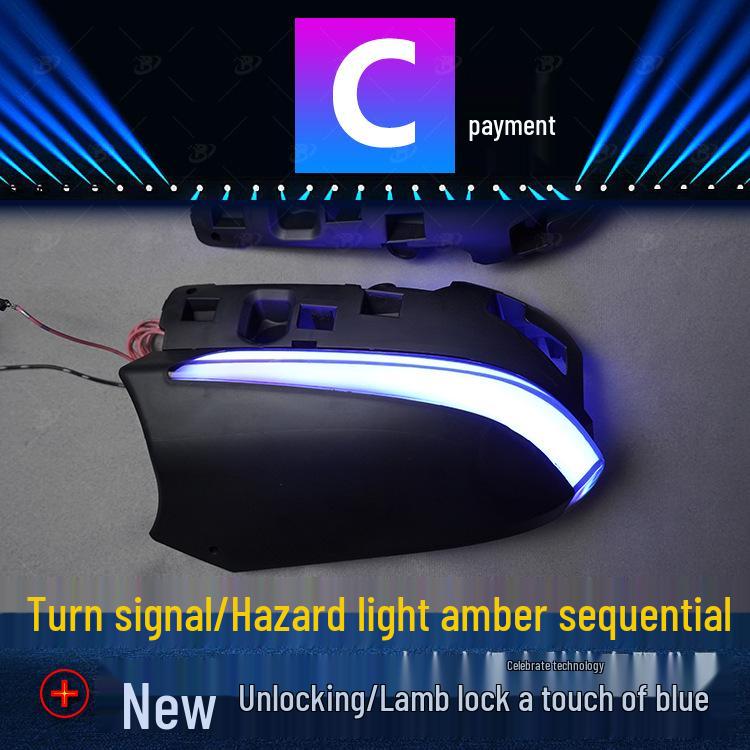 Levin Car Rearview Mirror Mod: Dynamic Blue & White Sequential LED Turn Signal