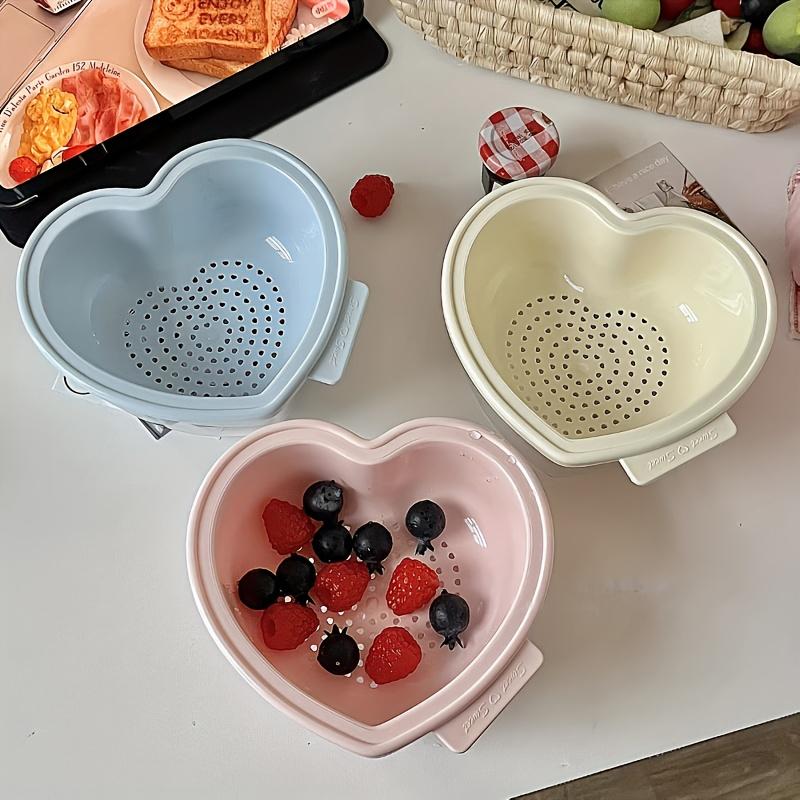 1 Stück Doppellagiger Multifunktionaler Kunststofffilter für Gemüse, Nudeln, Obst und Salate