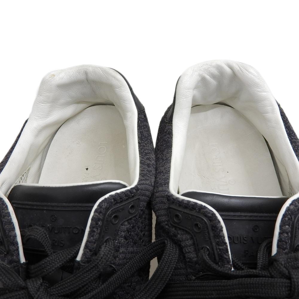 Louis Vuitton Runaway Damier Knit Fabric Low-Top Sneakers for Men, Black, Size 6, GO0116 Shoes 6 blackUsed