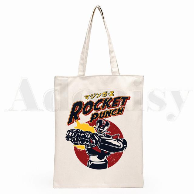 Mazinger Z Japan Anime Old Classic Manga Robot Grafic Cartoon Print Genți de cumpărături Fete Fashion Casual Pacakge Hand Bag