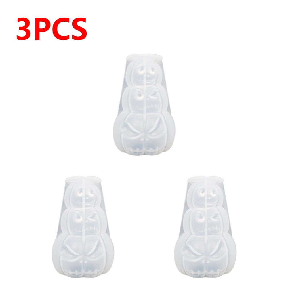 1-3pcs 3D Pumpkin Candle Mold Halloween Resin Casting Silicone Mold for DIY Aromatherapy Candles Wax Plaster Polymer Clay Decor