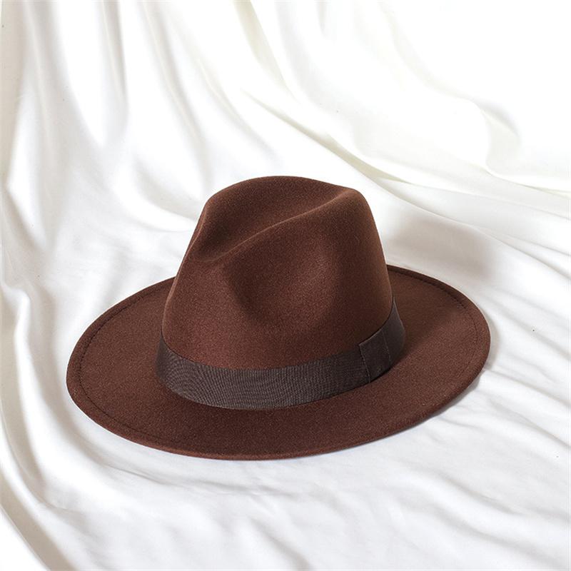 Skórzany Różowy Kapelusz Fedora z Szerokim Rondem Jazzowy Kapelusz Jesień/Zima Klasyczny Elegancki Kapelusz Panama Kapelusz Dżentelmena Sombrero