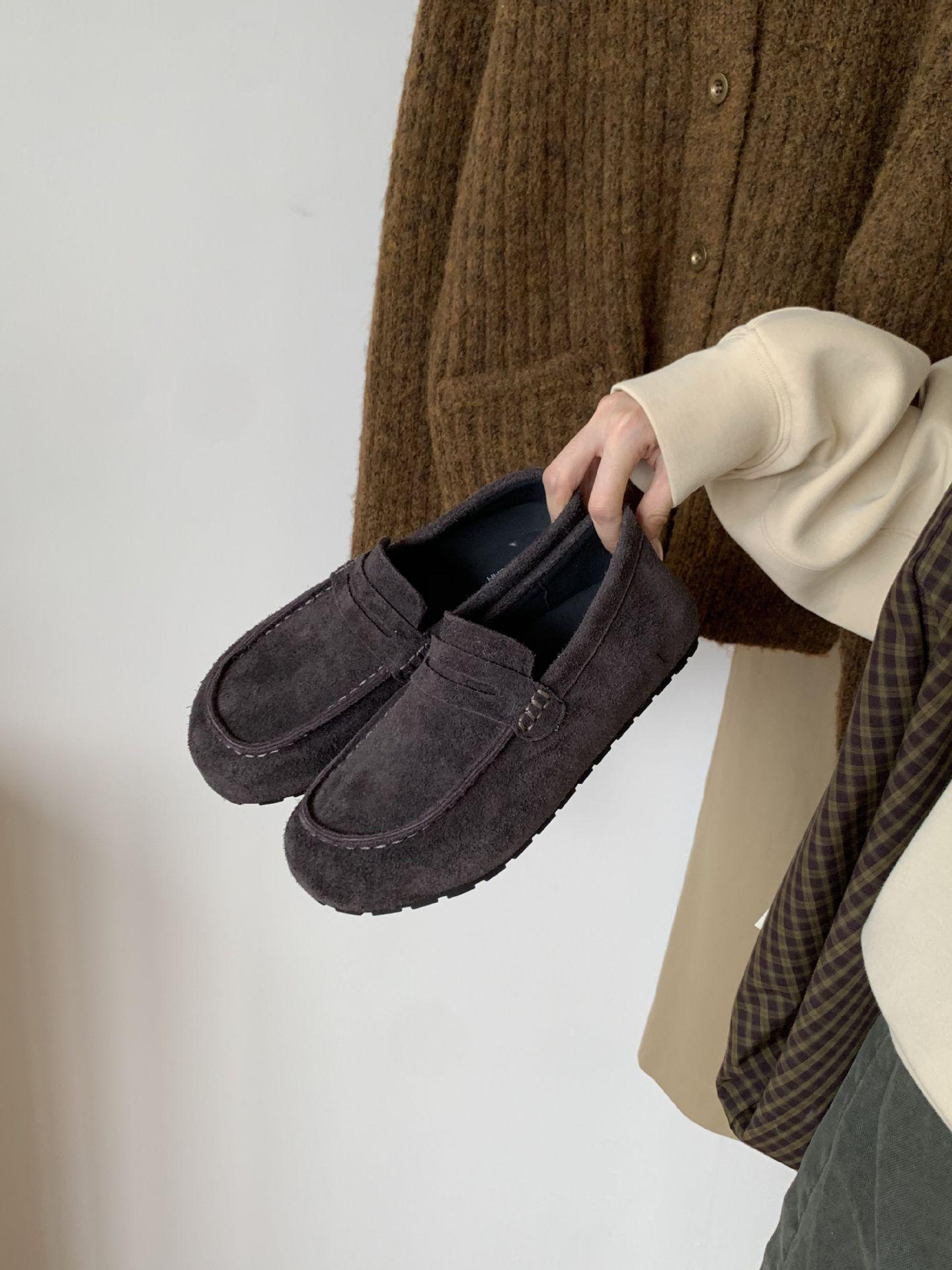 

Soft-soled ugly cute retro single shoes for women 2025 spring and autumn thick-soled non-slip casual one-pedal lazy shoes tide 39 серый