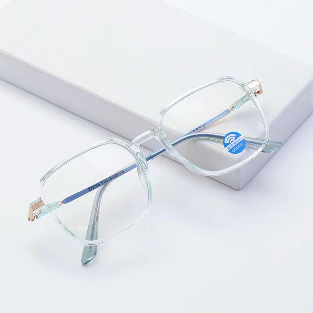 Light-sensitive Color-changing Flat Mirror Women's Little Red Book Plain Face Joker Blue Glasses Fashion Glasses Women's Glasses