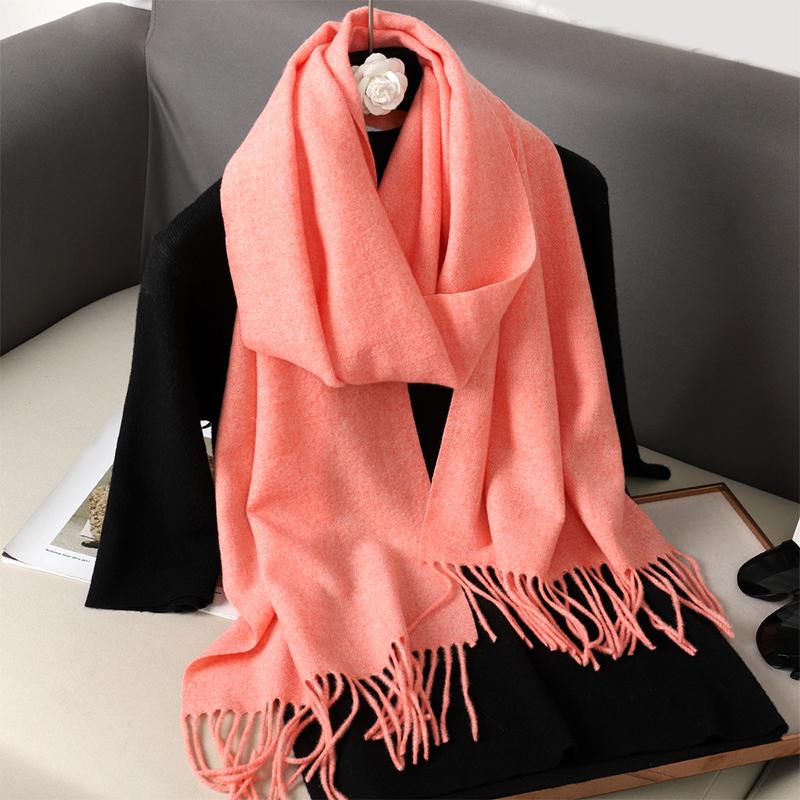 Nytt 62 farger Vinterskjerf for kvinner Langt Varmt Kasjmirskjerf Hijab Ensfarget Dame Sjal Wrap Kvinnelig Pashmina Bandana Hodeskjerf