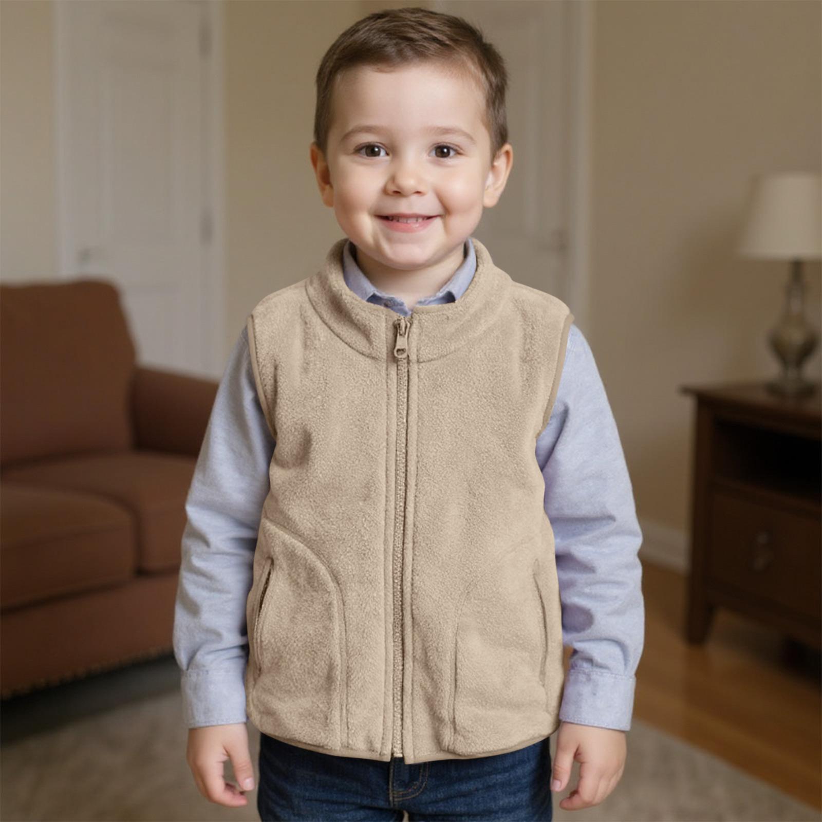 

Детский жилет Флисовый жилет И зимний плюс бархатный утолщенный жилет Детский жилет 90 кофейный