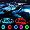 1M/3M/5M Neon LED Car Interior Decorative Lamps Strips USB Drive For DIY Decorative Dashboard Console Ambient Light Cold Light