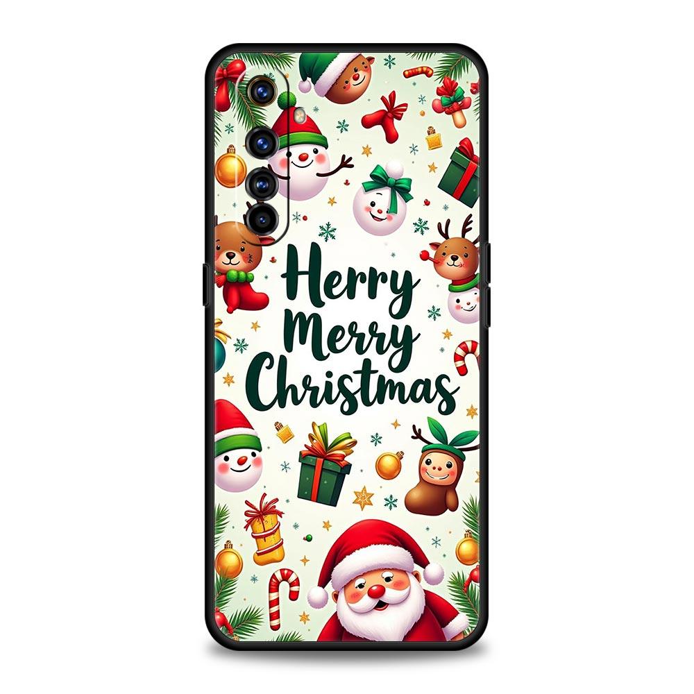 Merry Christmas Soft TPU For Realme 13 12 11 10 9 Pro Plus GT3 GT2 C21 C25 C35 C53 C55 C67 Pro 5G Phone Case Cover Fundas Capas