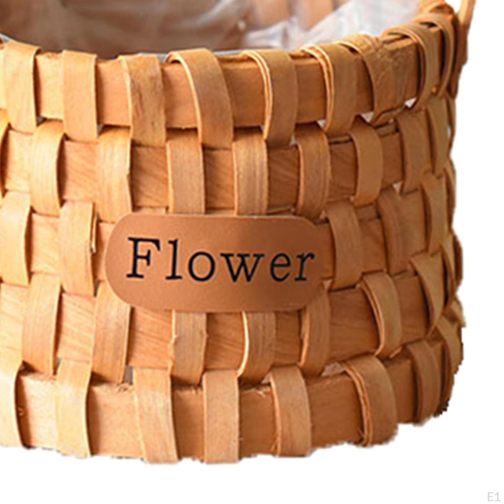 Decorative Hanging Rattan Woven Flower Hand Baskets Pinic Storage Containers for Tabletop Home and