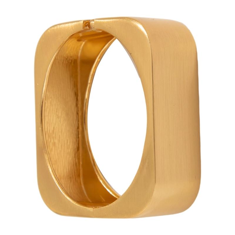Geometrisches Quadrat Legierung Armreif Hoher Glanz Gold- oder Silberfarbenes Armband Bequemes Breites Manschetten Armband für Trendsetter