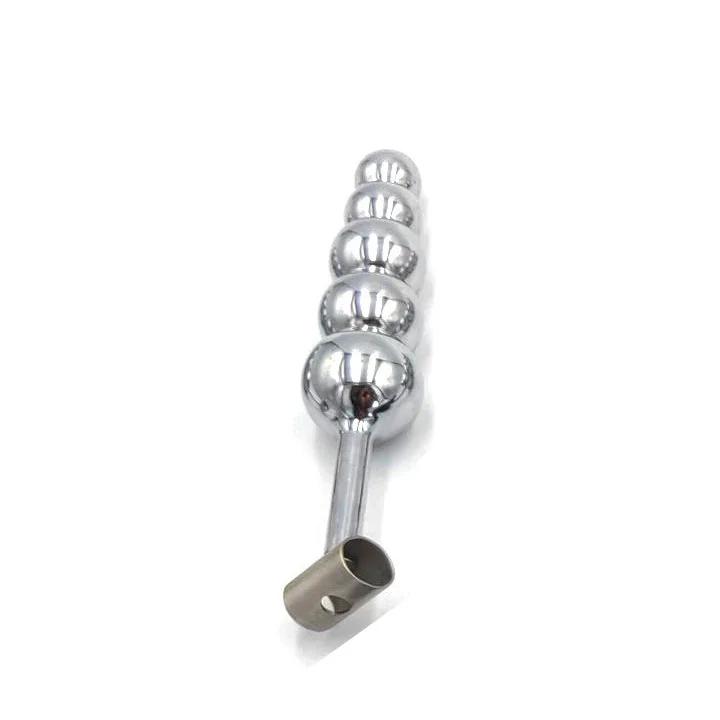 Male Chastity Belt Stainless Steel Chastity Cage with Removable Anal Bead Plug Thigh Ring Metal Bra Slave Penis Restraint Device