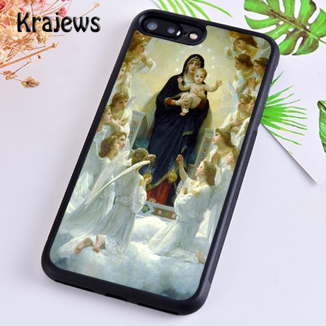 

Krajews Virgin Maria Soft Phone Case Cover For iPhone 16 15 SE2020 14 6 7 8 plus 11 12 13 pro max coque Shell Fundas iPhone 6 6s