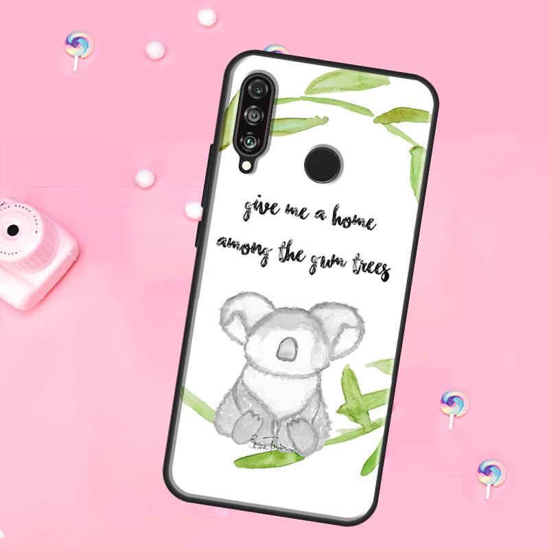 Cartoon Watercolor Animal Koala For Huawei Nova 12s 12i 8i 11i 9 10 SE Y60 Y70 Y90 Y72 Y73 Y61 Y91 P60 Pro P30 P40 Lite Case
