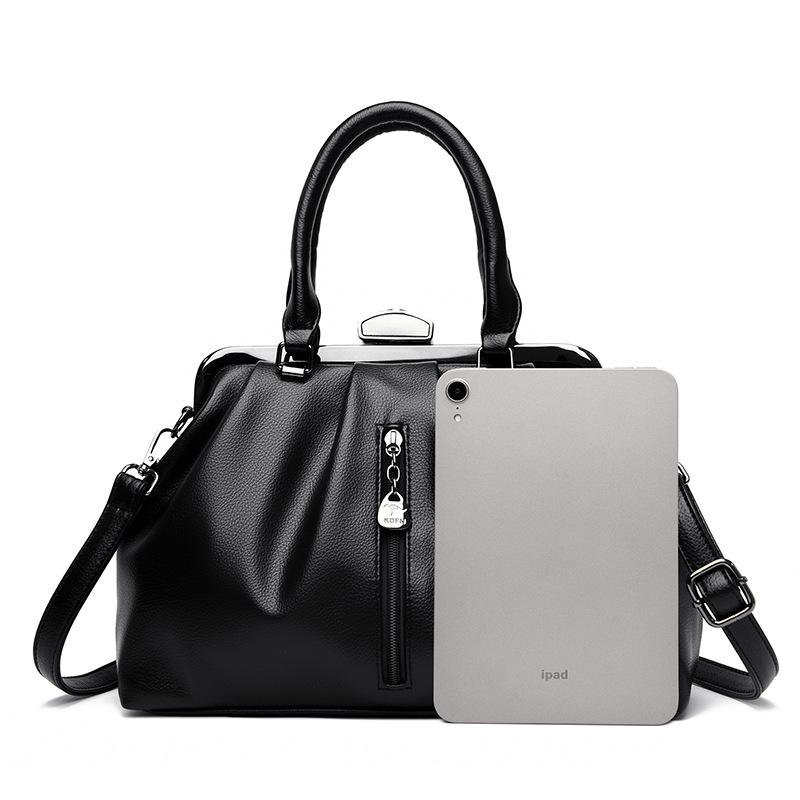 Women's Bag European and American Bag Folds Simple Shoulder Large Capacity Casual Oblique Span Handbag