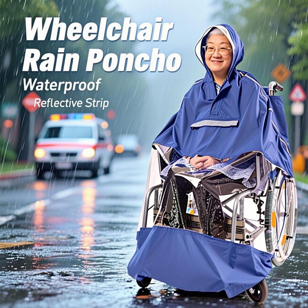 Reflective Strip Electric Scooter Raincoat Reusable Raincoat Cloak  Outdoor Protection