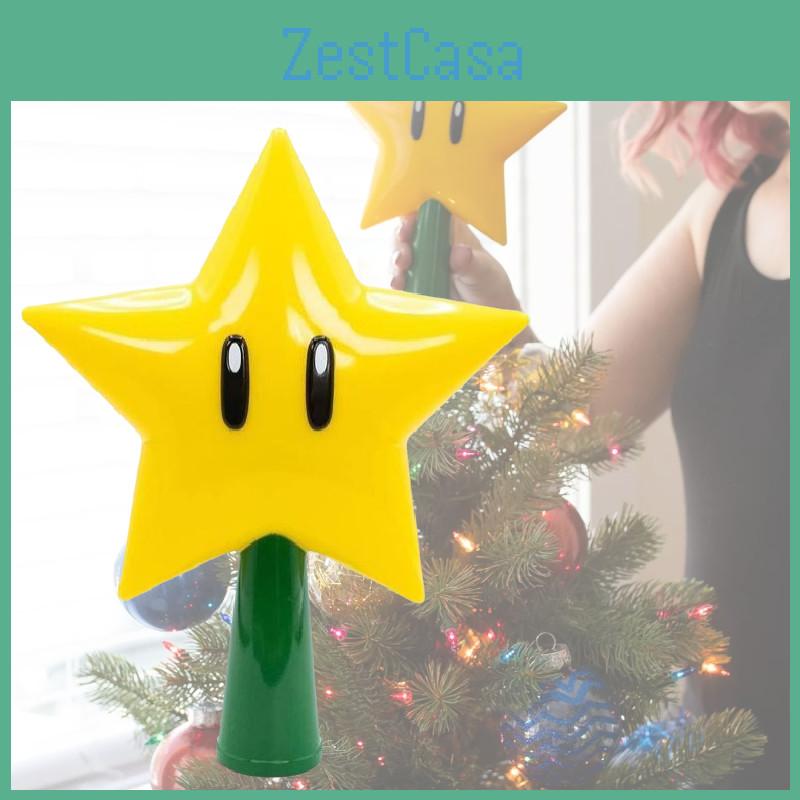 Bros Super Mario Star Light Light Up Holiday Xmas Tree Topper Decor Lamp Party
