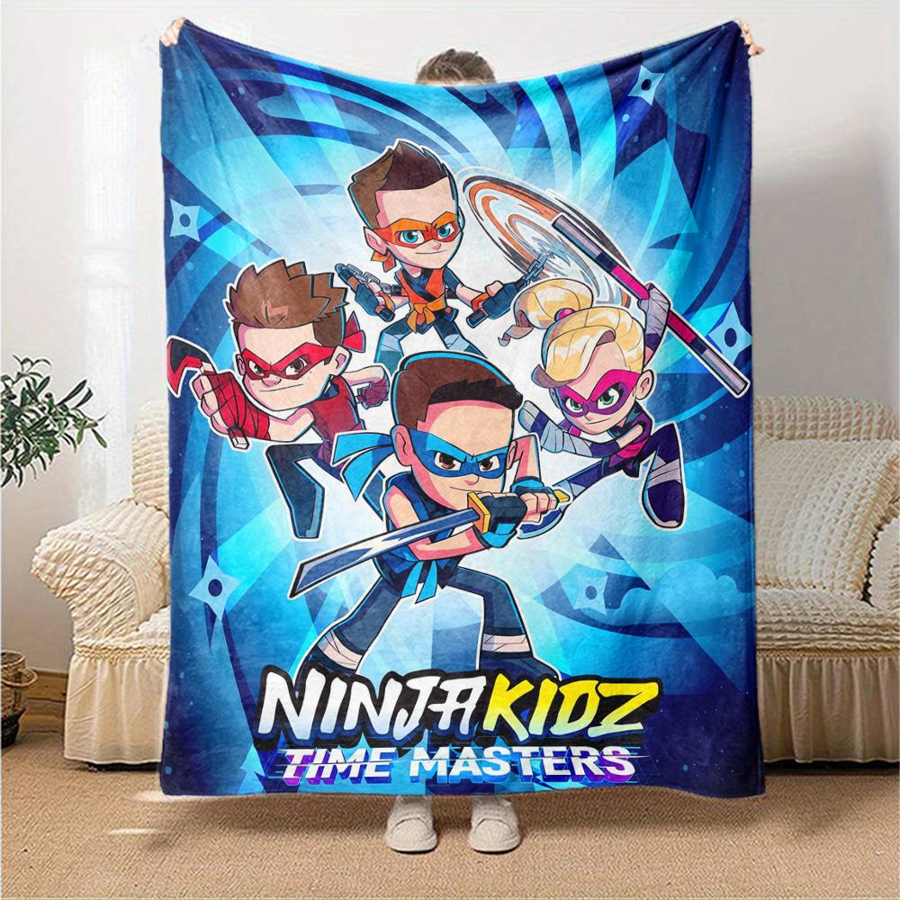 Ninja Kidz Theme Printed Blanket - Perfect for Couch, Bed, Travel & Outdoor Use | Machine Washable, Cozy & Durable.