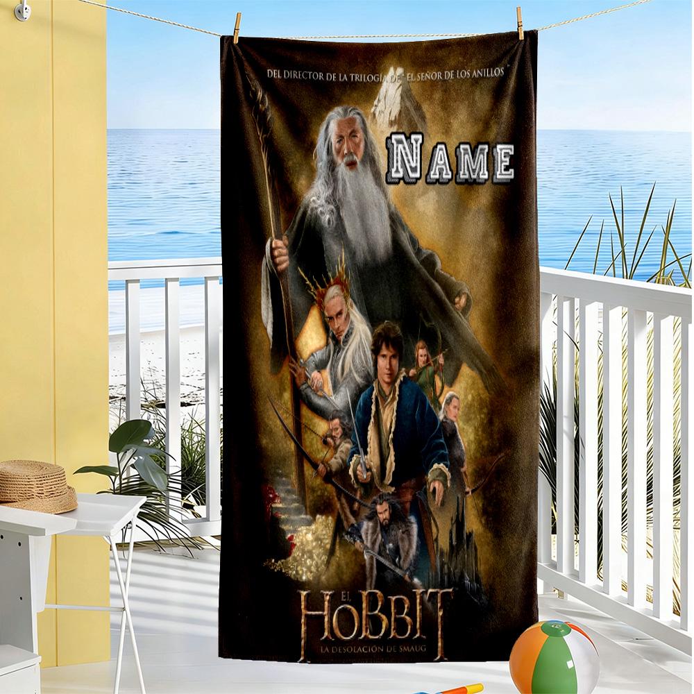 Journey Through Middle-earth Personalized Text Beach Towel Soft Durable Quick-Dry Suitable for Sports Travel Swimming Yoga Bathroom Beach And Pool
