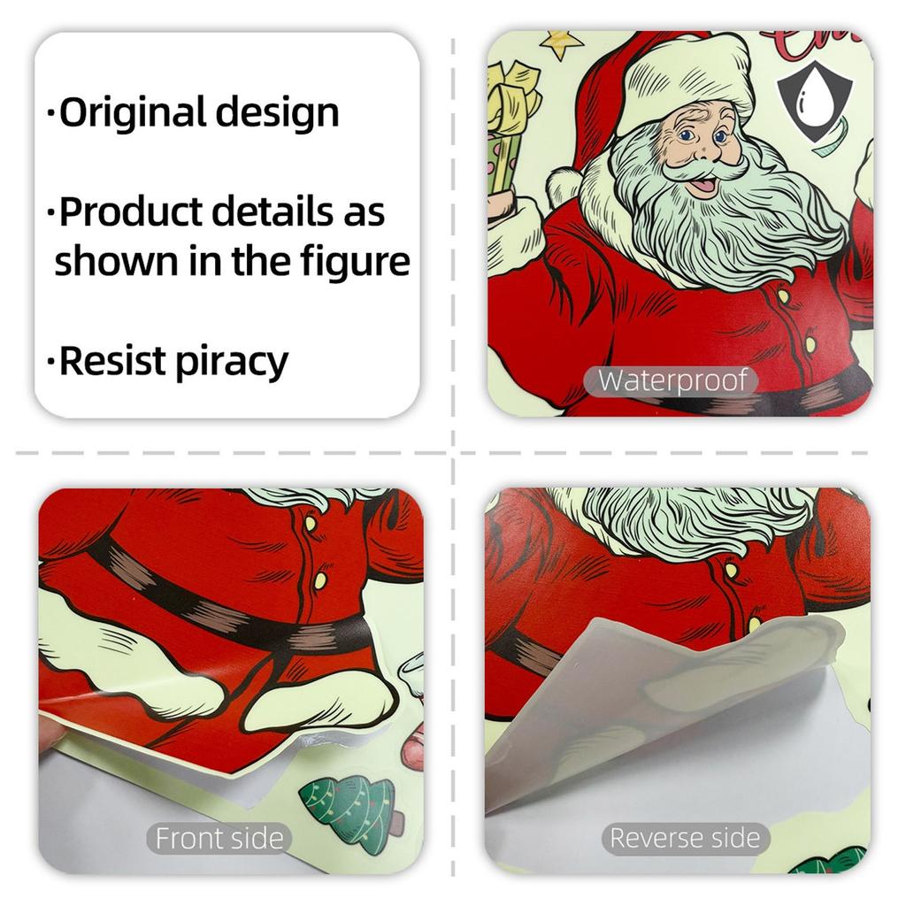 Jul Fönsterdekaler 1 Ark Juldekoration Fönsterdekaler Design Lämplig För Jul Nyår Hem Skola Festtillbehör