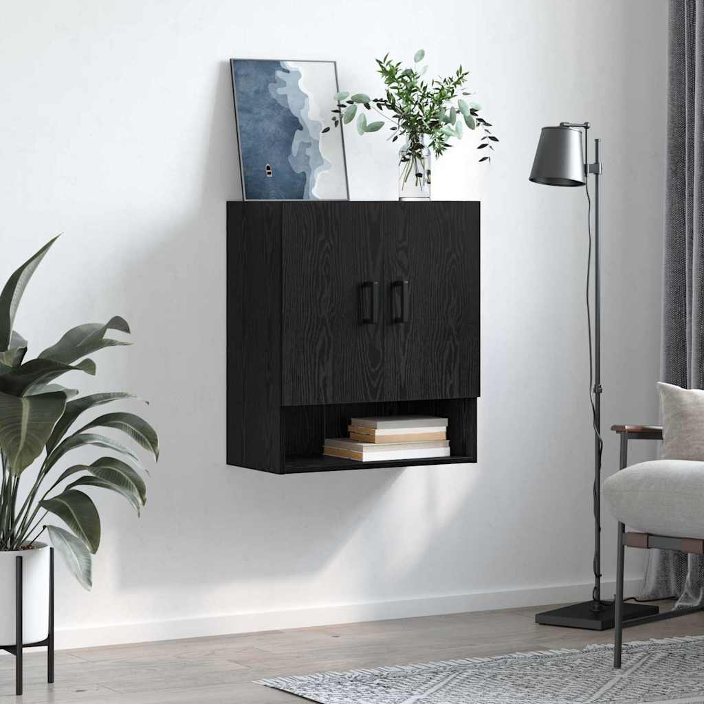 Wall Cabinet Black Oak Effect 60 x 31 x 70 cm Particleboard