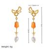 Trendy Colorful Pearl Vegetable Wine Glass Earrings Studs